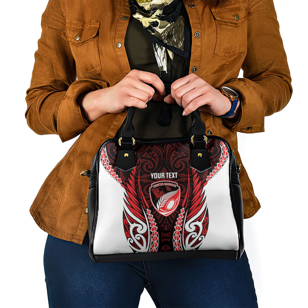 Counties Manukau 2026 Rugby Custom Shoulder Handbag NZ Maori Silver Fern