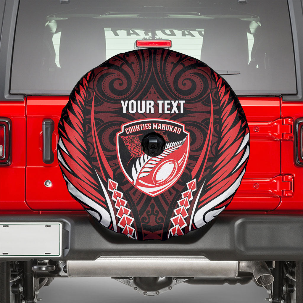 Counties Manukau 2026 Rugby Custom Spare Tire Cover NZ Maori Silver Fern LT14 - Polynesian Pride