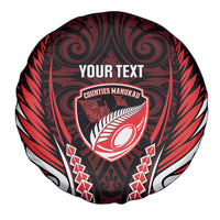 Counties Manukau 2026 Rugby Custom Spare Tire Cover NZ Maori Silver Fern LT14 - Polynesian Pride