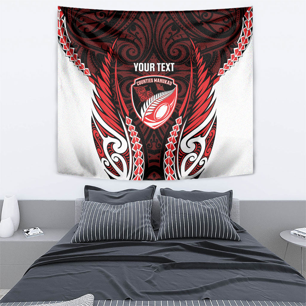 Counties Manukau 2026 Rugby Custom Tapestry NZ Maori Silver Fern