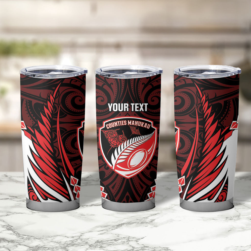 Counties Manukau 2026 Rugby Custom Tumbler Cup NZ Maori Silver Fern