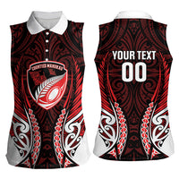 Counties Manukau 2026 Rugby Custom Women Sleeveless Polo Shirt NZ Maori Silver Fern