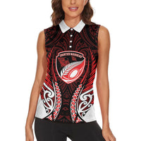 Counties Manukau 2026 Rugby Custom Women Sleeveless Polo Shirt NZ Maori Silver Fern