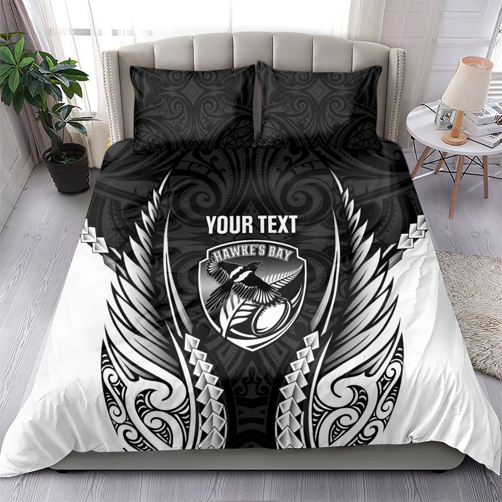 Hawke's Bay 2026 Rugby Custom Bedding Set NZ Maori Silver Fern
