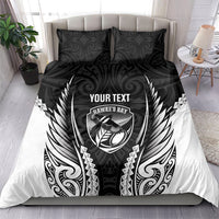 Hawke's Bay 2026 Rugby Custom Bedding Set NZ Maori Silver Fern