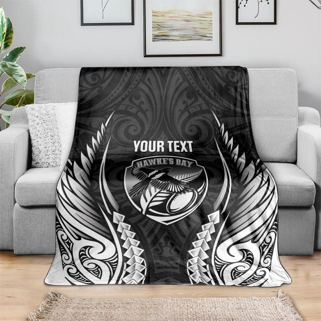 Hawke's Bay 2026 Rugby Custom Blanket NZ Maori Silver Fern LT14 - Polynesian Pride