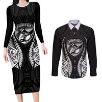 Hawke's Bay 2026 Rugby Custom Couples Matching Long Sleeve Bodycon Dress and Long Sleeve Button Shirt NZ Maori Silver Fern
