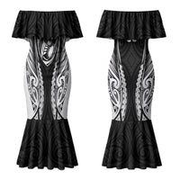 Hawke's Bay 2026 Rugby Custom Couples Matching Mermaid Dress and Hawaiian Shirt NZ Maori Silver Fern LT14 - Polynesian Pride