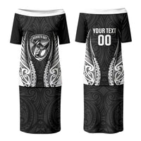 Hawke's Bay 2026 Rugby Custom Couples Matching Puletasi and Long Sleeve Button Shirt NZ Maori Silver Fern LT14 - Polynesian Pride