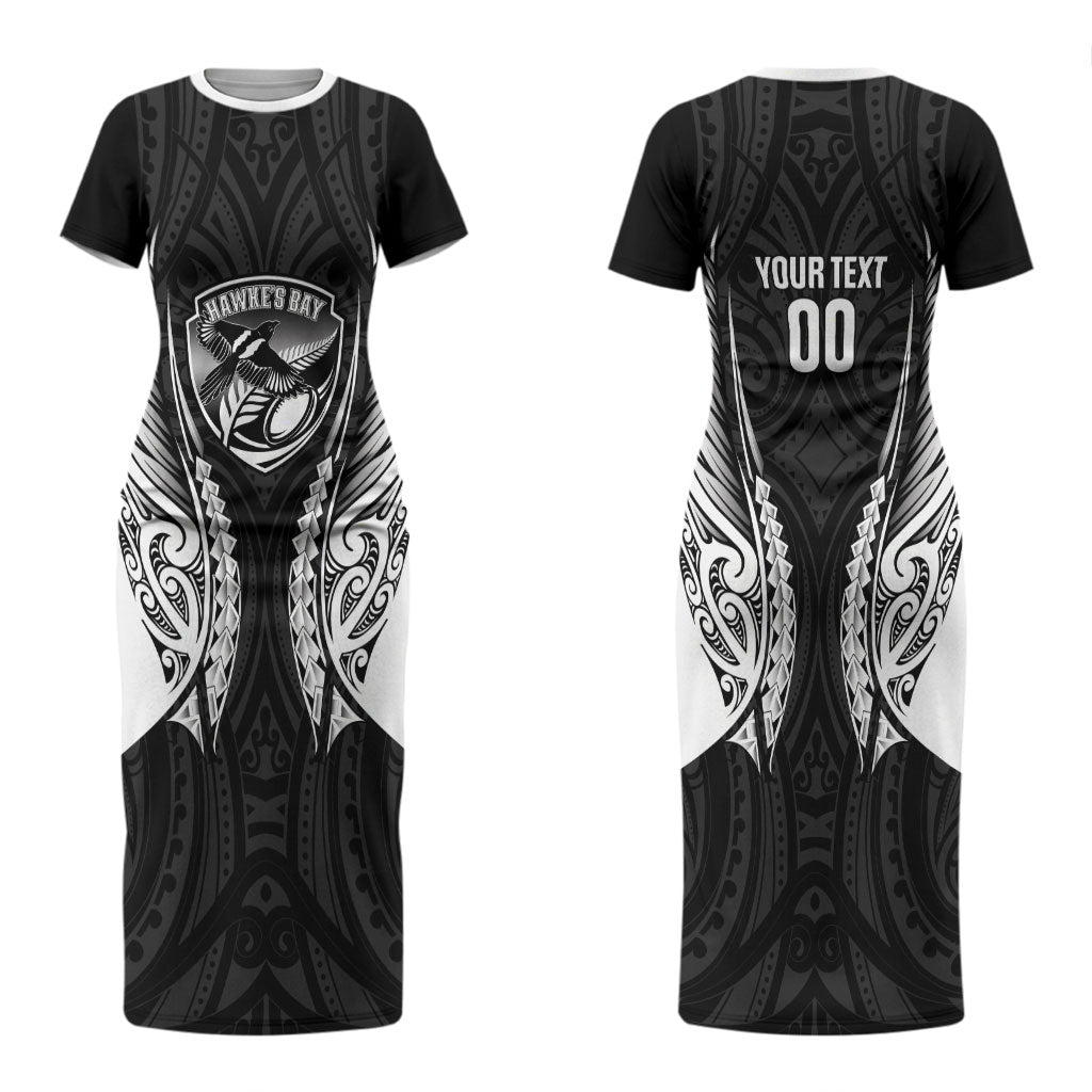 Hawke's Bay 2026 Rugby Custom Couples Matching Short Sleeve Bodycon Dress and Long Sleeve Button Shirt NZ Maori Silver Fern LT14 - Polynesian Pride