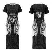 Hawke's Bay 2026 Rugby Custom Couples Matching Short Sleeve Bodycon Dress and Long Sleeve Button Shirt NZ Maori Silver Fern LT14 - Polynesian Pride