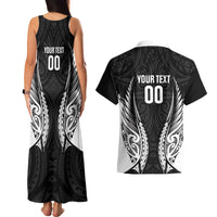 Hawke's Bay 2026 Rugby Custom Couples Matching Tank Maxi Dress and Hawaiian Shirt NZ Maori Silver Fern