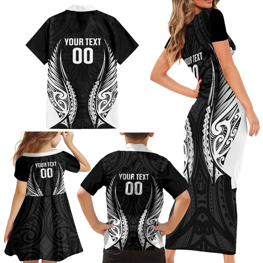 Hawke's Bay 2026 Rugby Custom Family Matching Short Sleeve Bodycon Dress and Hawaiian Shirt NZ Maori Silver Fern