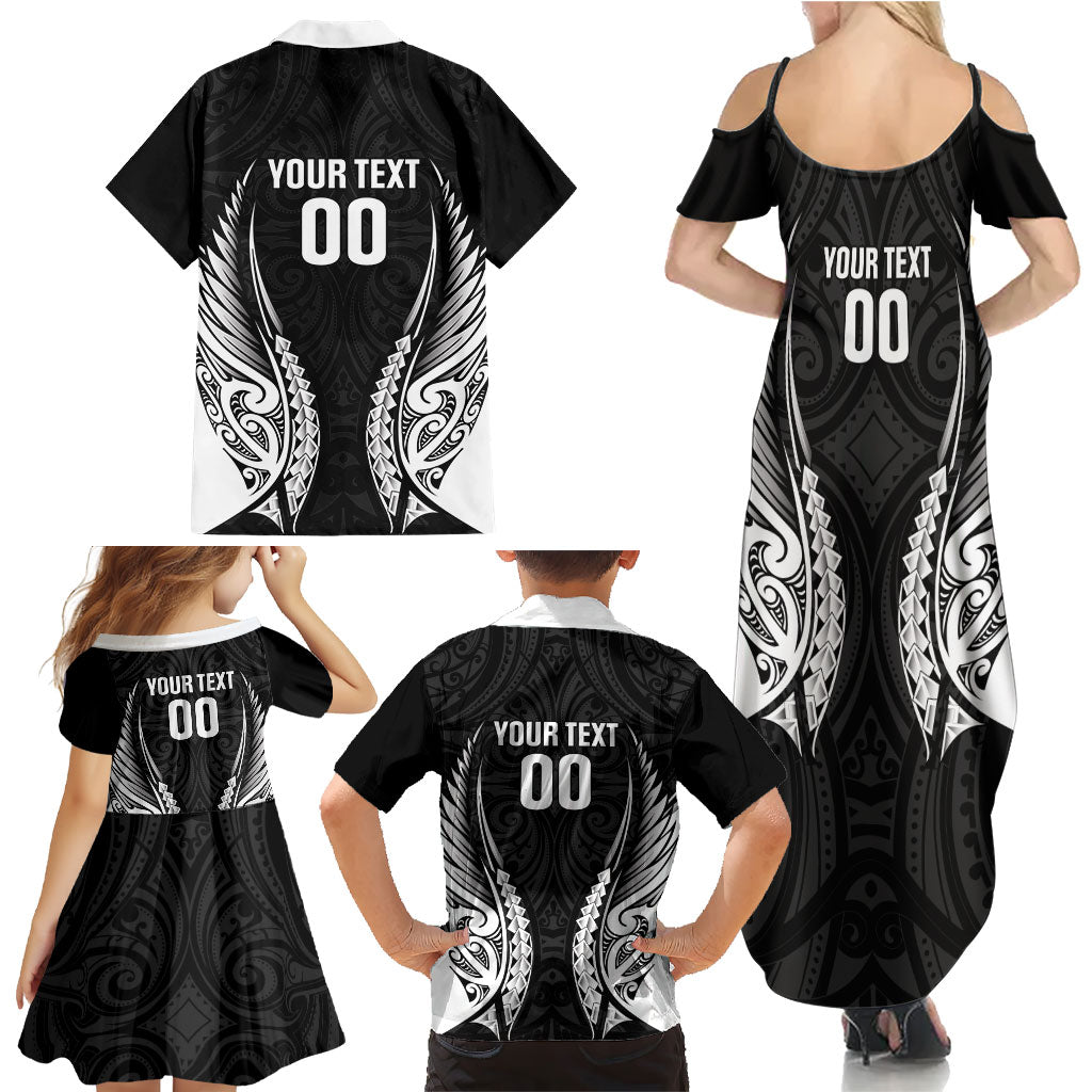 Hawke's Bay 2026 Rugby Custom Family Matching Summer Maxi Dress and Hawaiian Shirt NZ Maori Silver Fern
