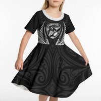 Hawke's Bay 2026 Rugby Custom Kid Short Sleeve Dress NZ Maori Silver Fern LT14 - Polynesian Pride