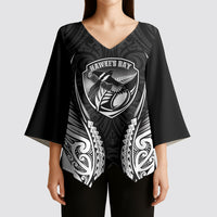 Hawke's Bay 2026 Rugby Custom Kimono Sleeve Blouse NZ Maori Silver Fern