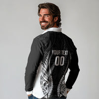 Hawke's Bay 2026 Rugby Custom Long Sleeve Polo Shirt NZ Maori Silver Fern LT14 - Polynesian Pride