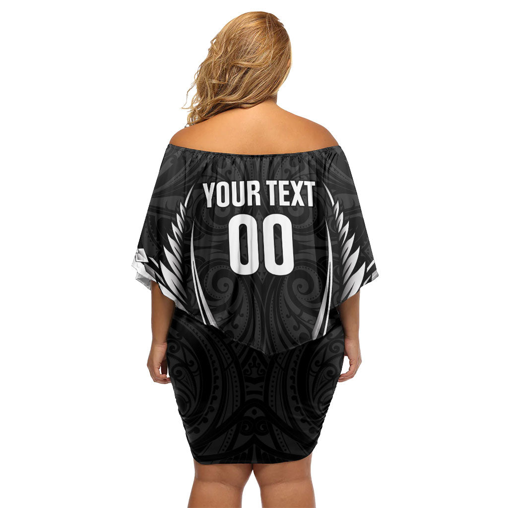 Hawke's Bay 2026 Rugby Custom Off Shoulder Short Dress NZ Maori Silver Fern