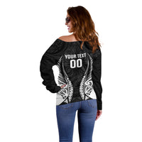 Hawke's Bay 2026 Rugby Custom Off Shoulder Sweater NZ Maori Silver Fern