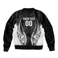Hawke's Bay 2026 Rugby Custom Sleeve Zip Bomber Jacket NZ Maori Silver Fern