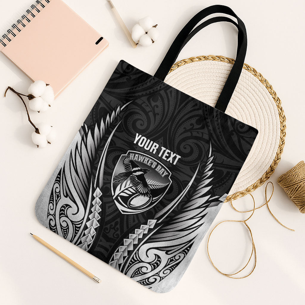 Hawke's Bay 2026 Rugby Custom Tote Bag NZ Maori Silver Fern LT14 Black Strap One Size Black - Polynesian Pride