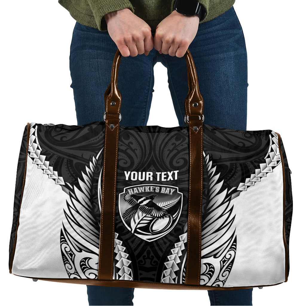 Hawke's Bay 2026 Rugby Custom Travel Bag NZ Maori Silver Fern LT14 Black - Polynesian Pride