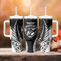 Hawke's Bay 2026 Rugby Custom Tumbler With Handle NZ Maori Silver Fern