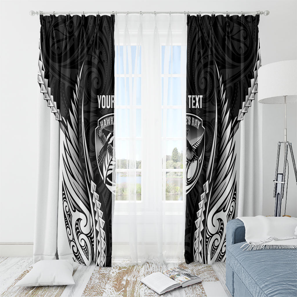 Hawke's Bay 2026 Rugby Custom Window Curtain NZ Maori Silver Fern