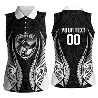 Hawke's Bay 2026 Rugby Custom Women Sleeveless Polo Shirt NZ Maori Silver Fern LT14 - Polynesian Pride
