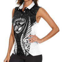 Hawke's Bay 2026 Rugby Custom Women Sleeveless Polo Shirt NZ Maori Silver Fern LT14 - Polynesian Pride