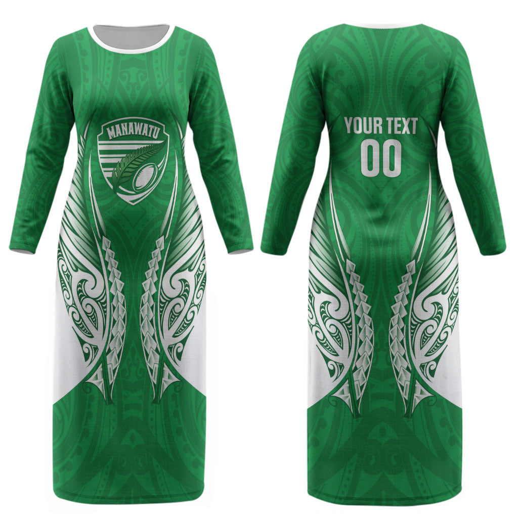 Manawatu 2026 Rugby Custom Couples Matching Long Sleeve Bodycon Dress and Long Sleeve Button Shirt NZ Maori Silver Fern LT14 - Polynesian Pride