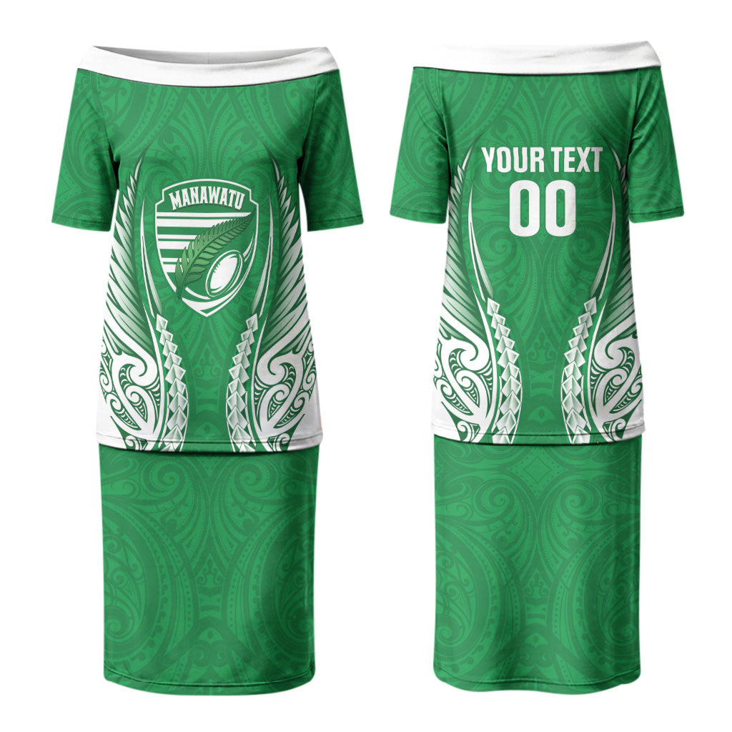 Manawatu 2026 Rugby Custom Couples Matching Puletasi and Hawaiian Shirt NZ Maori Silver Fern LT14 - Polynesian Pride