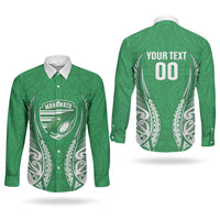 Manawatu 2026 Rugby Custom Couples Matching Short Sleeve Bodycon Dress and Long Sleeve Button Shirt NZ Maori Silver Fern LT14 - Polynesian Pride