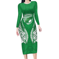 Manawatu 2026 Rugby Custom Family Matching Long Sleeve Bodycon Dress and Hawaiian Shirt NZ Maori Silver Fern