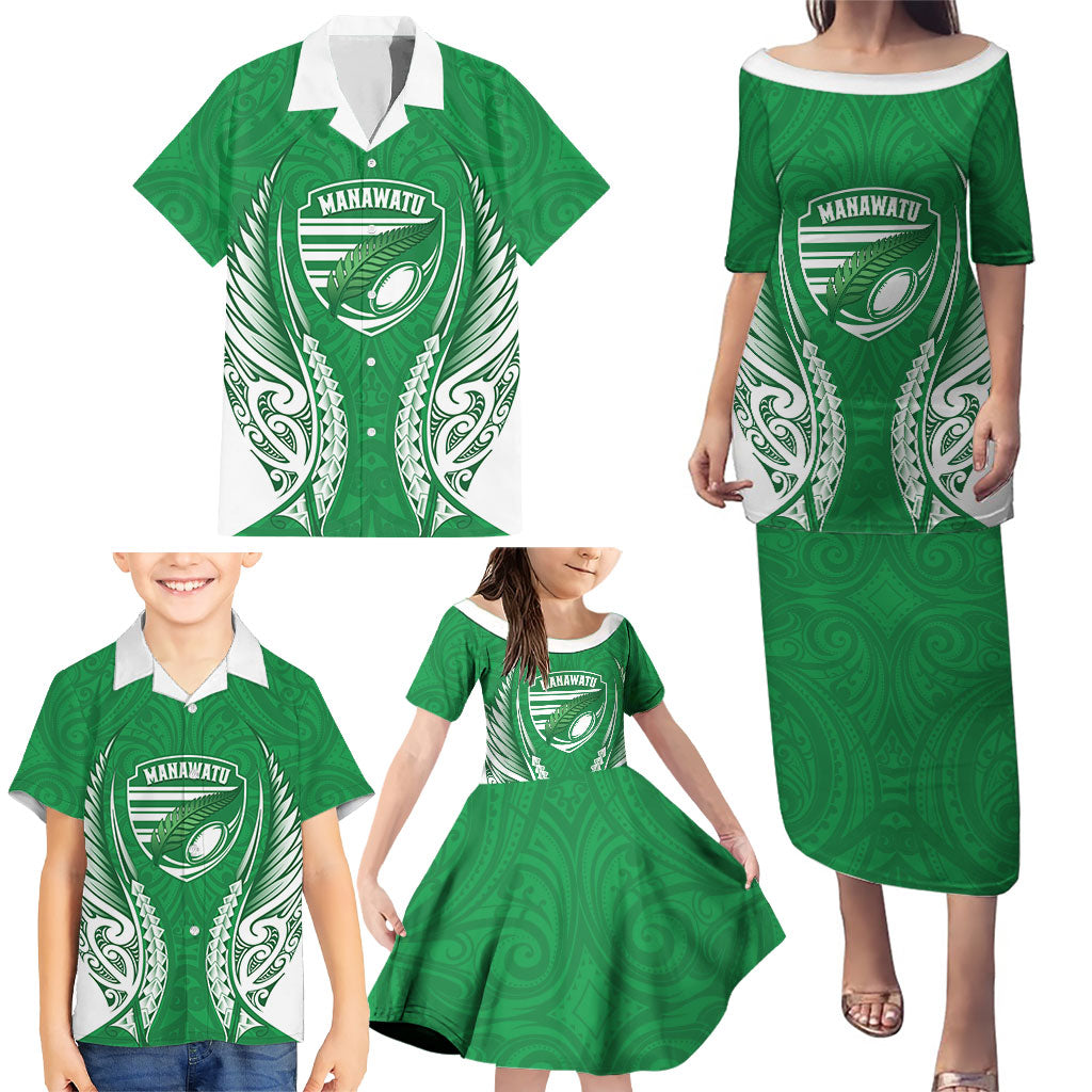 Manawatu 2026 Rugby Custom Family Matching Puletasi and Hawaiian Shirt NZ Maori Silver Fern LT14 - Polynesian Pride