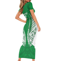 Manawatu 2026 Rugby Custom Family Matching Short Sleeve Bodycon Dress and Hawaiian Shirt NZ Maori Silver Fern