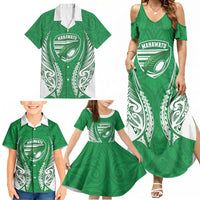 Manawatu 2026 Rugby Custom Family Matching Summer Maxi Dress and Hawaiian Shirt NZ Maori Silver Fern LT14 - Polynesian Pride
