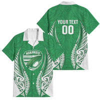 Manawatu 2026 Rugby Custom Family Matching Summer Maxi Dress and Hawaiian Shirt NZ Maori Silver Fern LT14 Dad's Shirt - Short Sleeve Green - Polynesian Pride