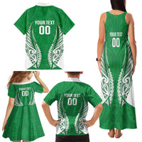 Manawatu 2026 Rugby Custom Family Matching Tank Maxi Dress and Hawaiian Shirt NZ Maori Silver Fern