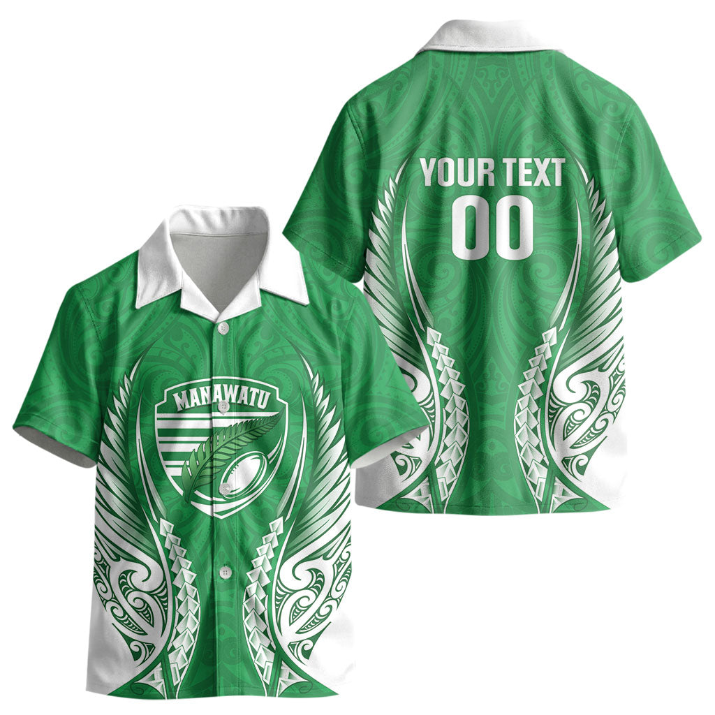 Manawatu 2026 Rugby Custom Kid Hawaiian Shirt NZ Maori Silver Fern LT14 - Polynesian Pride