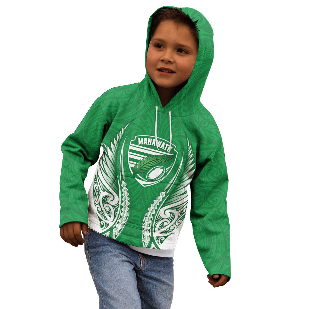 Manawatu 2026 Rugby Custom Kid Hoodie NZ Maori Silver Fern