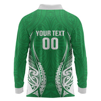Manawatu 2026 Rugby Custom Long Sleeve Polo Shirt NZ Maori Silver Fern LT14 - Polynesian Pride