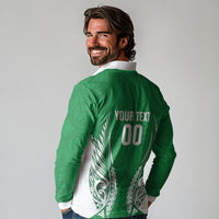 Manawatu 2026 Rugby Custom Long Sleeve Polo Shirt NZ Maori Silver Fern LT14 - Polynesian Pride