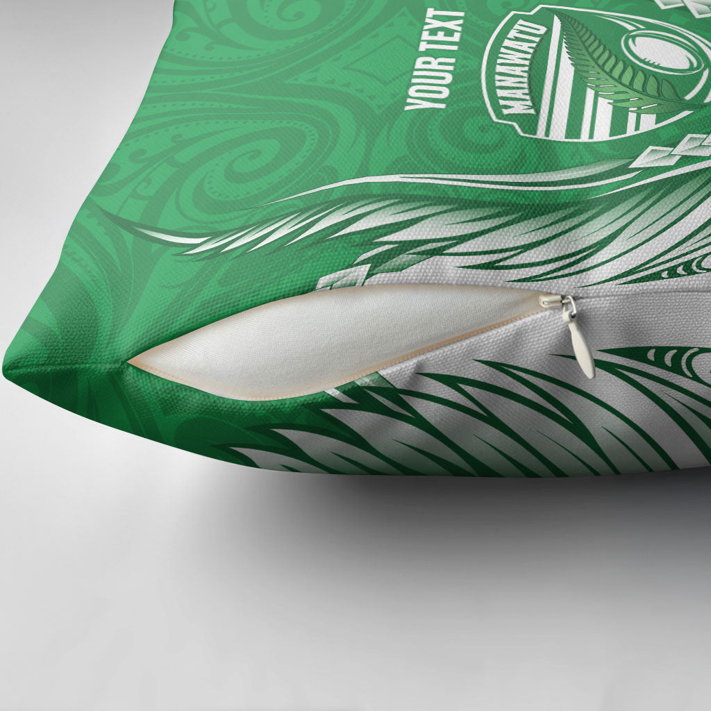 Manawatu 2026 Rugby Custom Pillow Cover NZ Maori Silver Fern