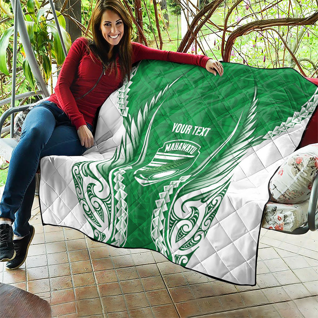 Manawatu 2026 Rugby Custom Quilt NZ Maori Silver Fern