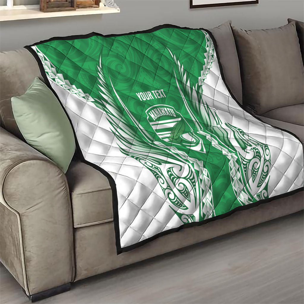 Manawatu 2026 Rugby Custom Quilt NZ Maori Silver Fern