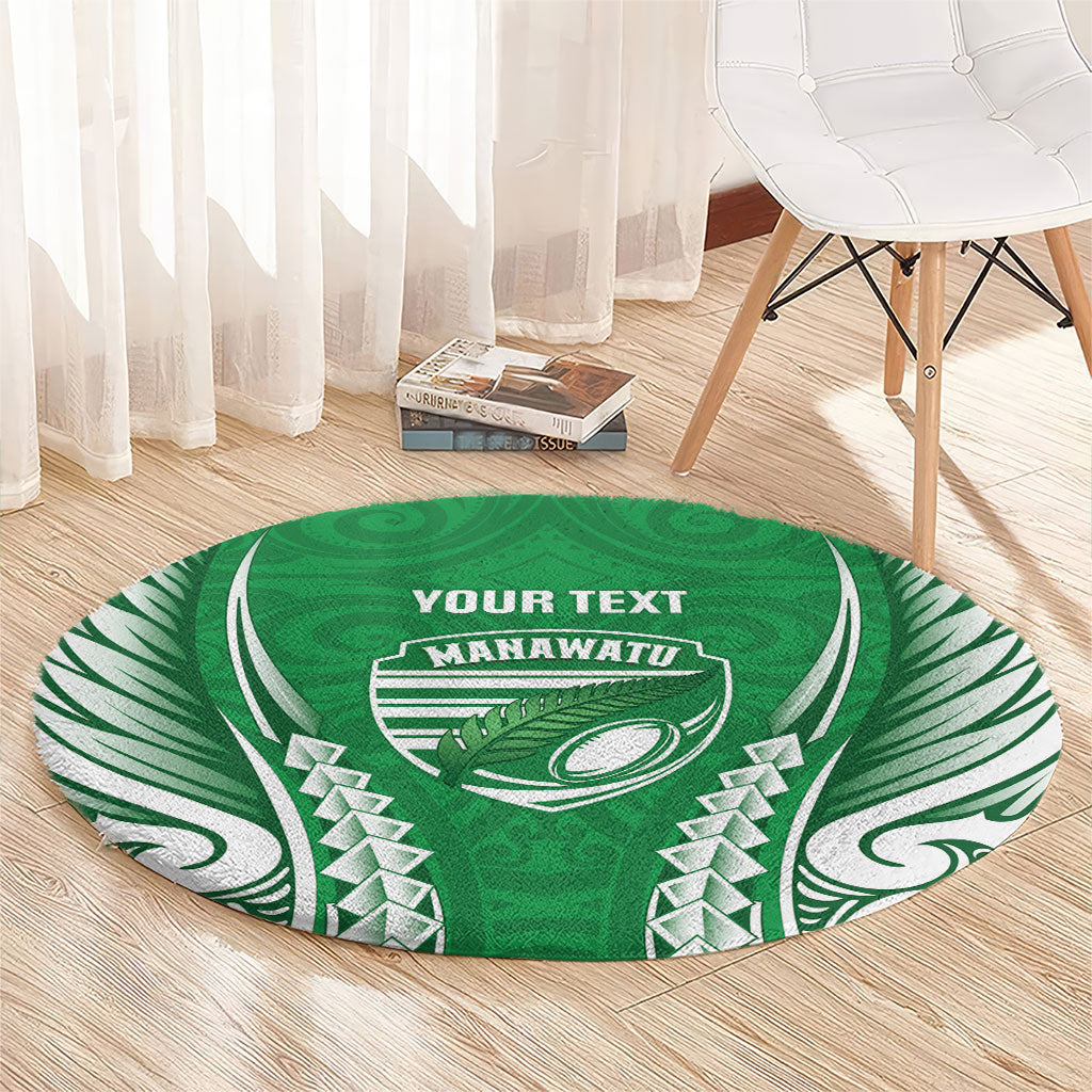Manawatu 2026 Rugby Custom Round Carpet NZ Maori Silver Fern