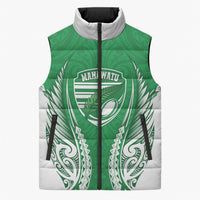 Manawatu 2026 Rugby Custom Sleeveless Puffer Jacket NZ Maori Silver Fern