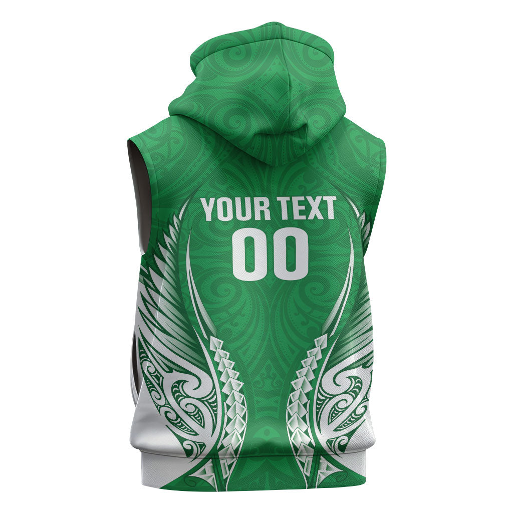 Manawatu 2026 Rugby Custom Sleeveless Zip Hoodie NZ Maori Silver Fern LT14 - Polynesian Pride
