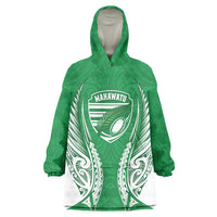 Manawatu 2026 Rugby Custom Wearable Blanket Hoodie NZ Maori Silver Fern LT14 One Size Green - Polynesian Pride